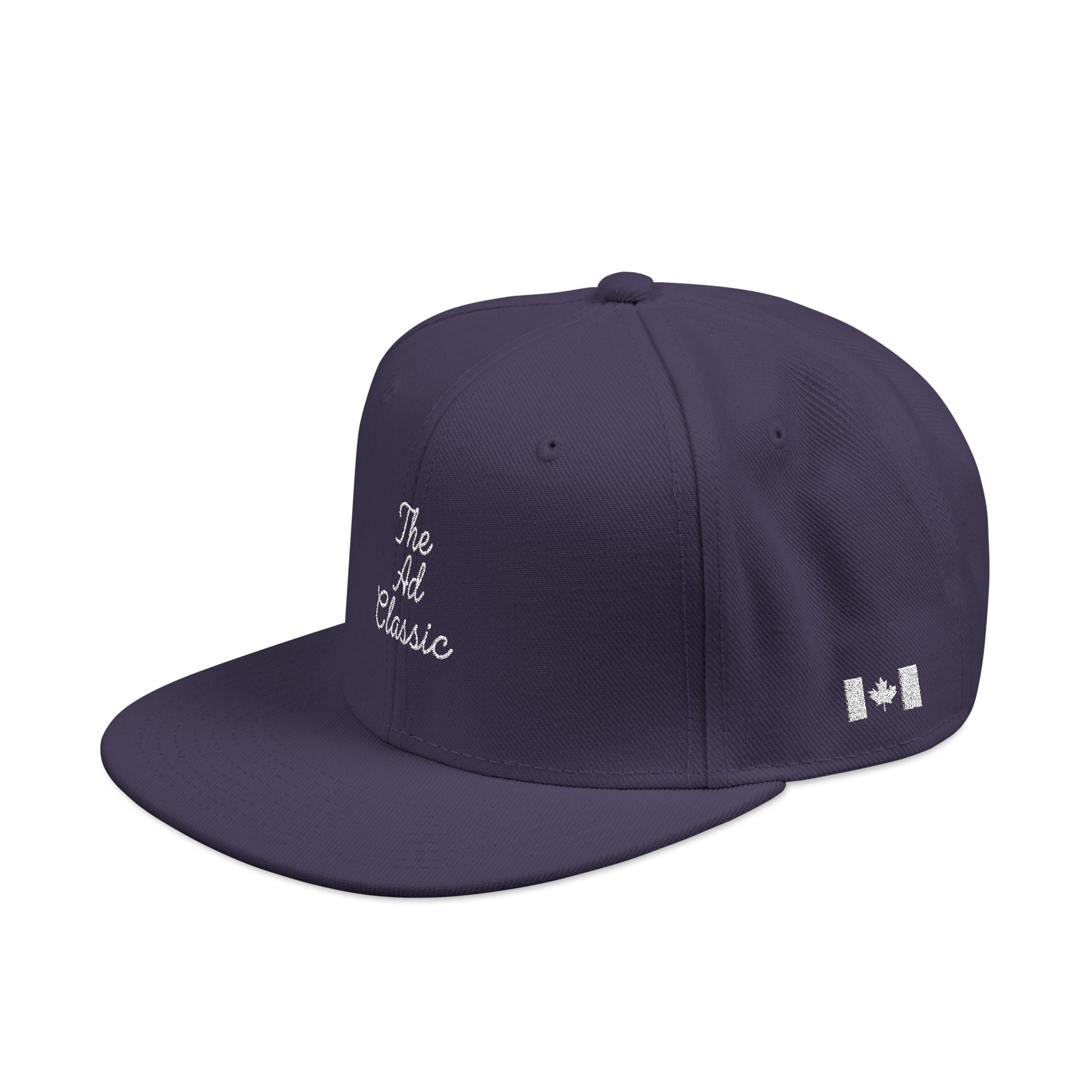 Embroidered 'Ad Classic' Script Logo Snapback Hat