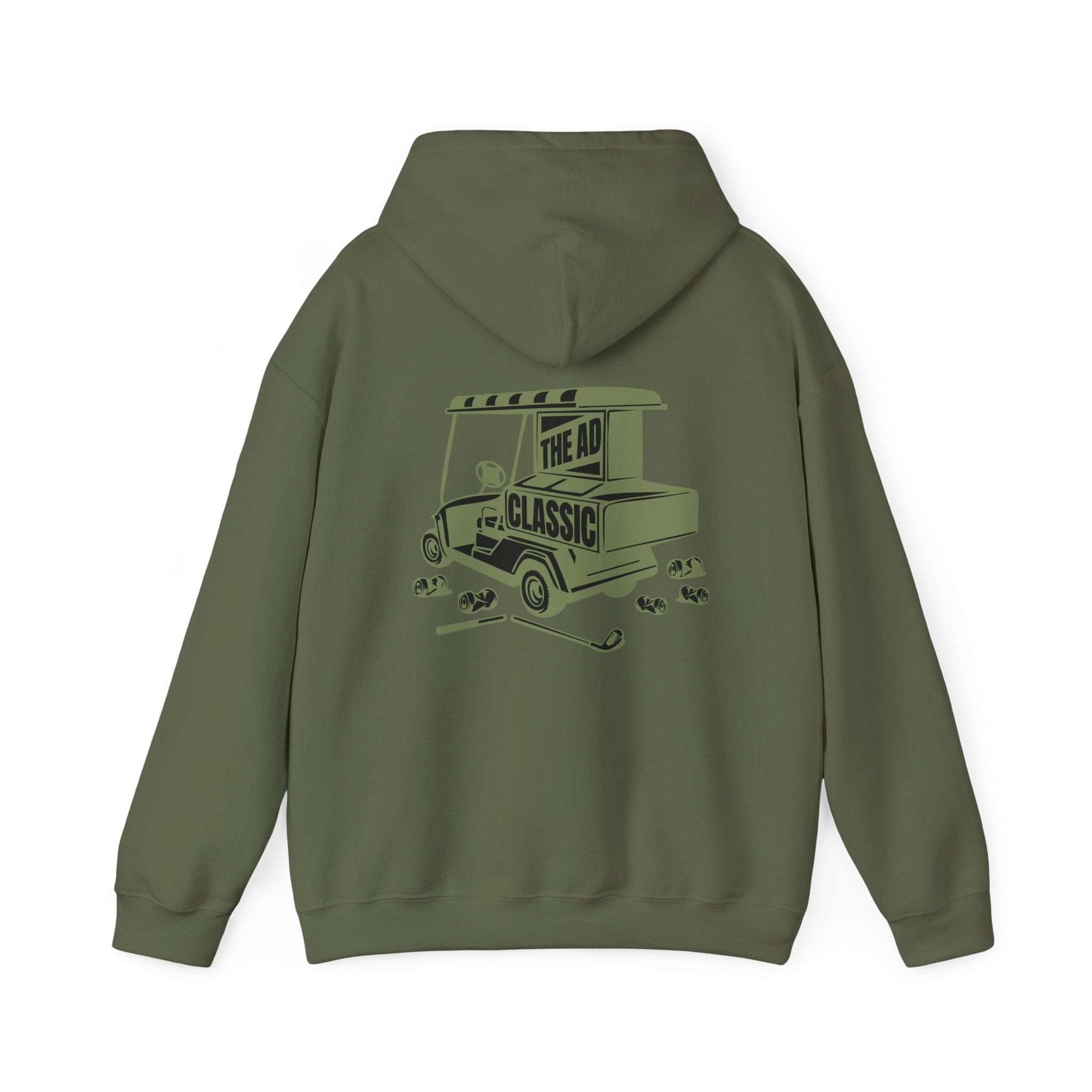 Golf Cart Hoodie – “The AD Classic” Vintage Golf Pullover - minimal front logo