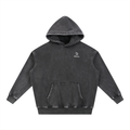 Snow Wash Fleece Oversize Hoodie - Script Logo front only