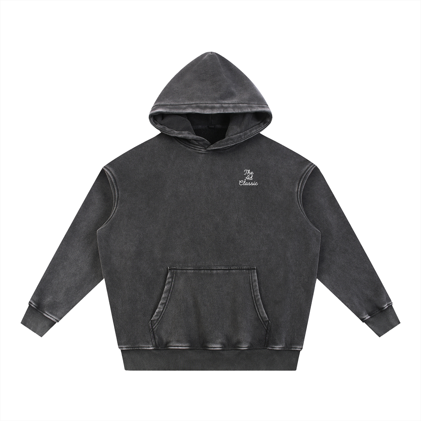 Snow Wash Fleece Oversize Hoodie - Script Logo front only
