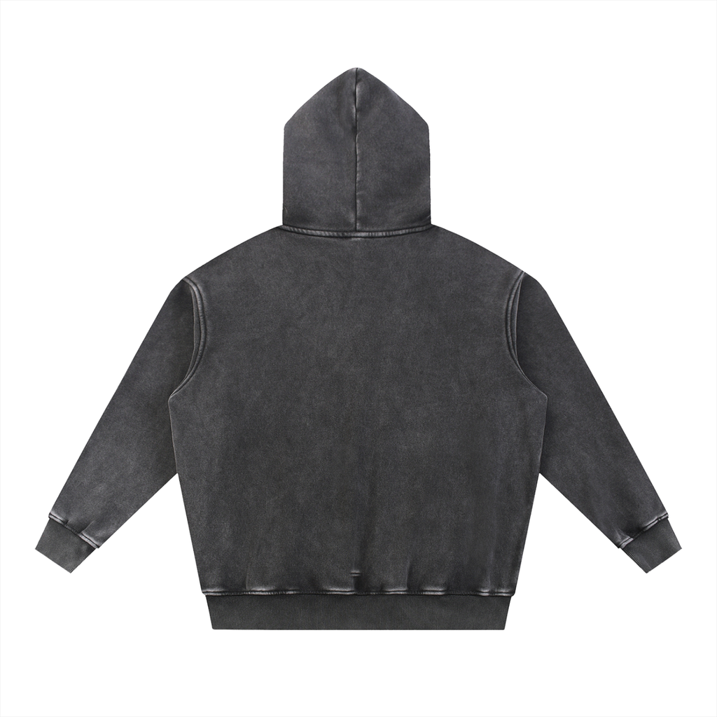 Snow Wash Fleece Oversize Hoodie - Script Logo front only