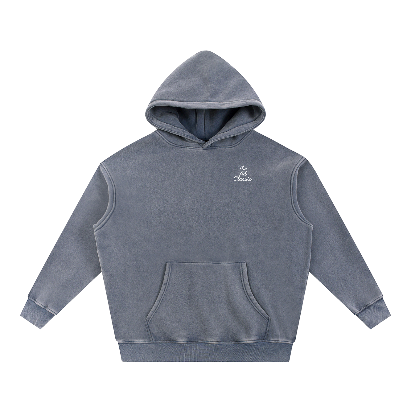 Snow Wash Fleece Oversize Hoodie - Script Logo front only