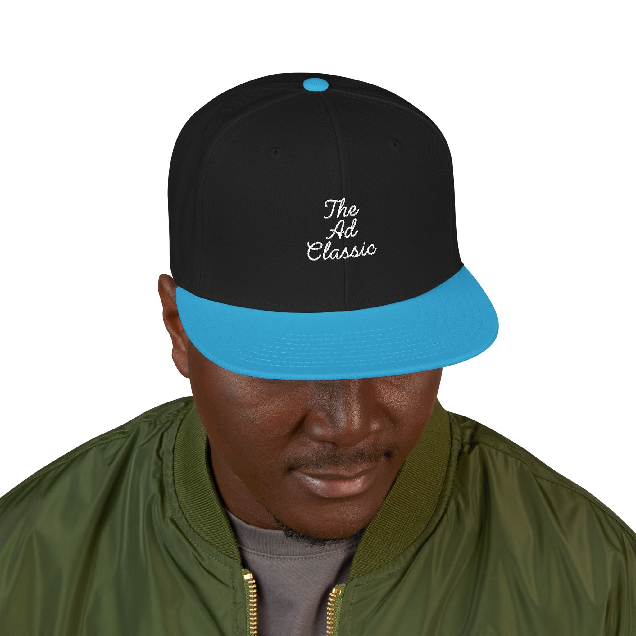 Embroidered 'Ad Classic' Script Logo Snapback Hat