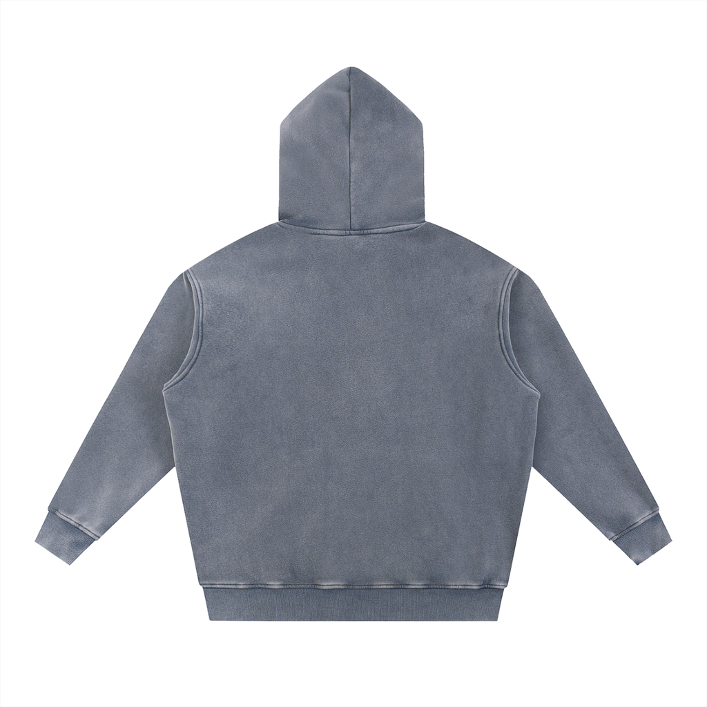 Snow Wash Fleece Oversize Hoodie - Script Logo front only